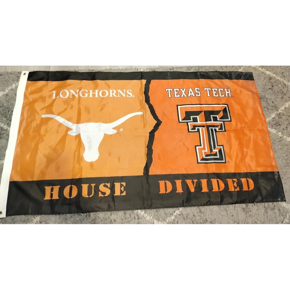 Texas Longhorns Texas Tech Red Raiders Flag One Size Orange House Divided B.S.I.